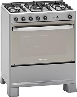 Suggar fogão select prata mesa de inox 5 bocas tripla chama trempes