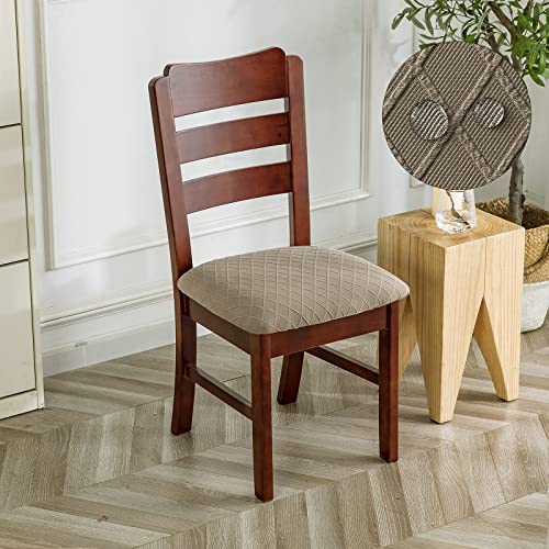 Genina Waterproof Seat Covers For Dining Room Chairs Covers Dining Chair Cover Kitchen Chair Covers (Taupe, 6 Pcs) #TOP6