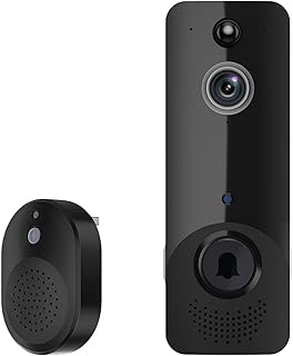 Wireless Video Doorbell Camera, Indoor/Outdoor Surveillance Cam Included Ring Chime, AI Human Detection, Live View, 2-Way Audio, 2.4G Wi-Fi, Night Vision, Instant Alerts, Cloud Storage