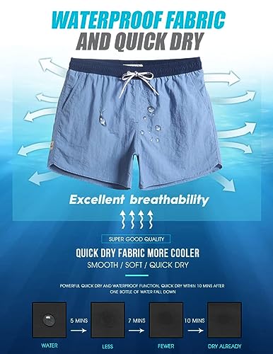Image of maamgic Mens Swim Trunks 5 inch with Mesh Lining Quick Dry Bathing Suits for Men Swim Shorts Swimwear