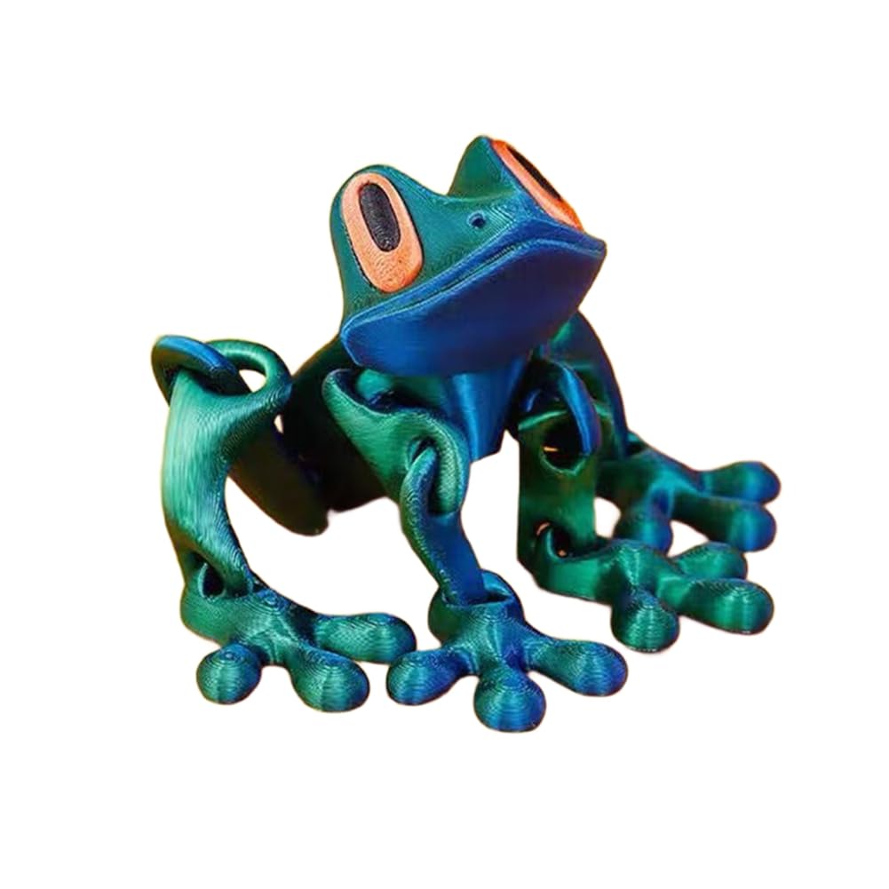 CTRLZS Animal Desk Toy Kitchen Home Decoration 3D Printed Simulated Tree Frog Joint Movable Refrigerator Magnet A