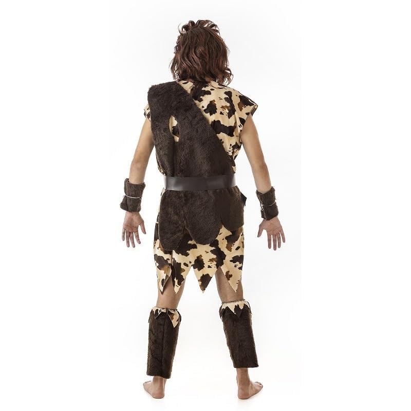 Disfraz de Troglodita Cavernícola para Adulto (Hombre y Mujer) | Traje de Neandertal con Accesorios para Carnaval y Fiestas Temáticas | Fabricado en España