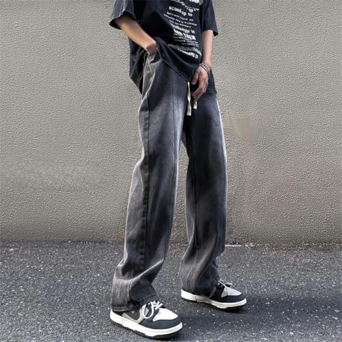 Men Jeans Soft Trousers Korean Vintage Cowboy Pants3