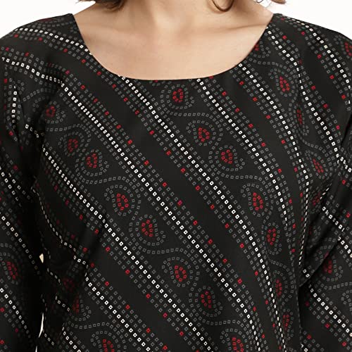 Image of Pinkmint Women's Crepe Floral Regular Kurta