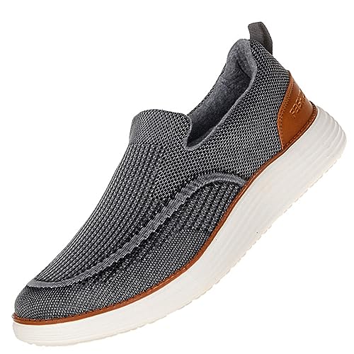 Men's Casual Canvas Loafers Shoes Slip Ons with Arch Support Orthopedic Breathable Comfortable for Plantar Fasciitis Walking Sneakers