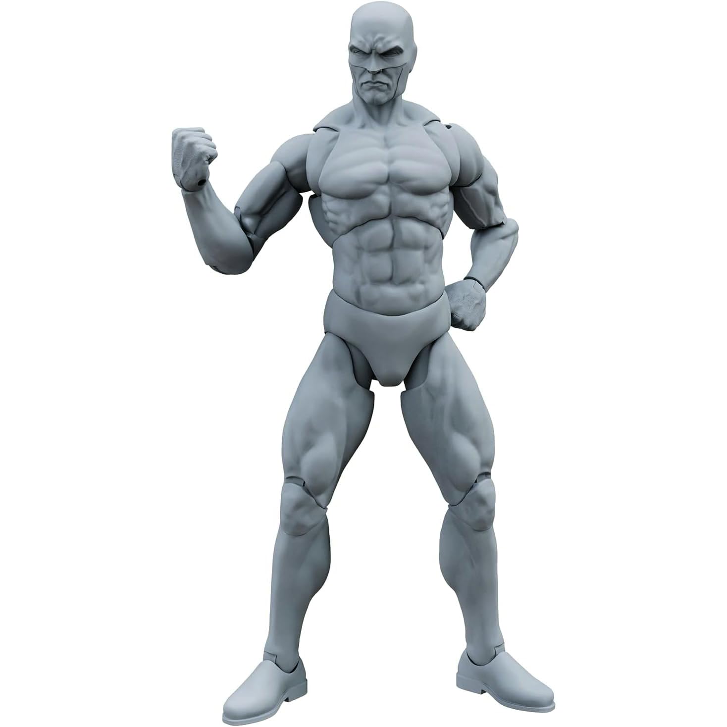 Boss Fight Studio Epic H.A.C.K.S. Blanks Action Figures โ Highly Articulated Collectible 1:12 Scale Figurine with Alternate Parts for Customization and Display Stand - Shady Gray, Male โ image 1