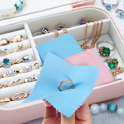 Paño para limpiar joyas eficaz contra la opacidad bayeta de doble felpa portátil de 8x8 cm 7