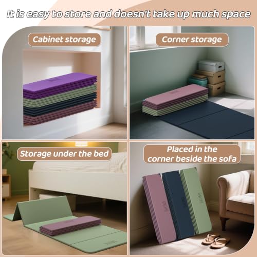 Image of Foldable Yoga Mat (12mm) Exercise Mats for Home Workout,Comfortable and Durable,Thick-Portable Folding Mat,Non Slip,Pilates Mat Thick,Outdoor Use,Meditation,Travel,Camping(71 inchx24 inch x0.47 inch)