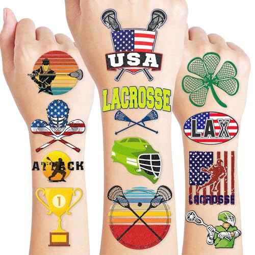 96PCS Lacrosse Temporary Tattoos Outdoor Sport Games Theme