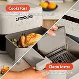 bella 4 Qt TriZone Air Fryer, EverGood™ Ceramic Nonstick Coating, Dual Basket Design w Removable Divider, Digital Touchscreen Control w 6 Preset Cooking Options, 1200 Watt, 3lb Capacity, Oatmilk