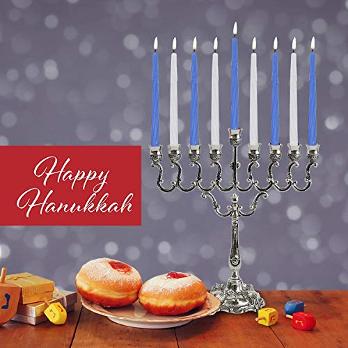 image for Ner Mitzvah Hanukkah Candles - Blue and White Chanukah Candle - Premiu