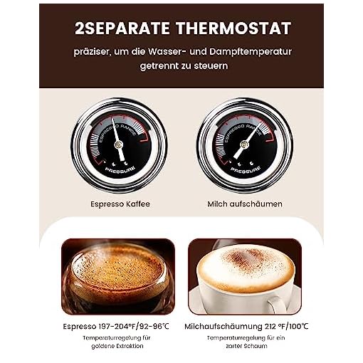 Teglu Kaffeemaschine, Espresso-Siebträgermaschine, 20 Bar Espressomaschine, Milchaufschäumer für Cappuccino und Latte, Macchiato, Spülmaschinenfeste Tropfschale – Bild 6