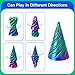 6 Pack Spiral Cone Fidget Toys - Impossible Cone 3D Printed Impossible Pyramid Pass Through 3D Printed Toy Mini Sensory Toy for Stress Relief Anxiety, Desktop Decoration Gifts (Purple+Green)
