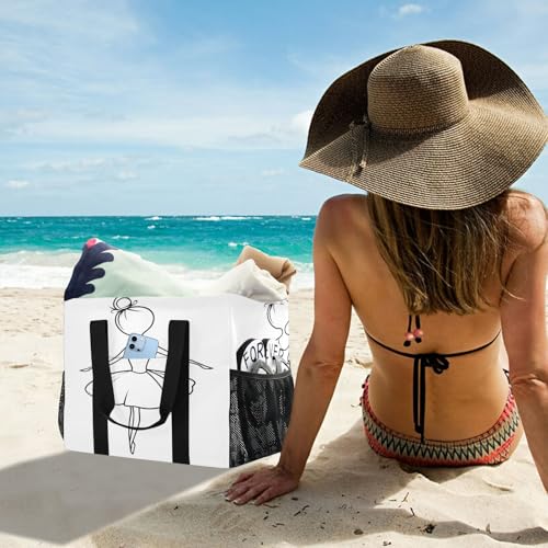 Nander Girl Dancing Ballet Reusable Grocery Bags,Large Grocery Tote Bag Water Resistant Shopping Bags Foldable Grocery Bag for Clothes,Shoes and Picnic4