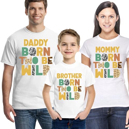 Personalized Born Two Be Wild Birthday Shirt, 2nd Birthday Shirt, Two Wild Shirt, Wild 2nd Birthday Party Outfit, Safari Jungle Zoo Animal Birthday Party4
