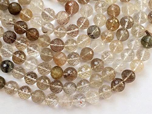 Multi rutile de qualité supérieure en perles rondes facettées 10-11mm