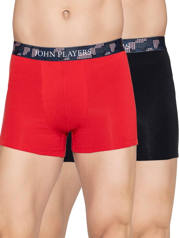 john players Pack of 2 Men's Classic Cotton Trunks with Sublimation Waistband-picture-17