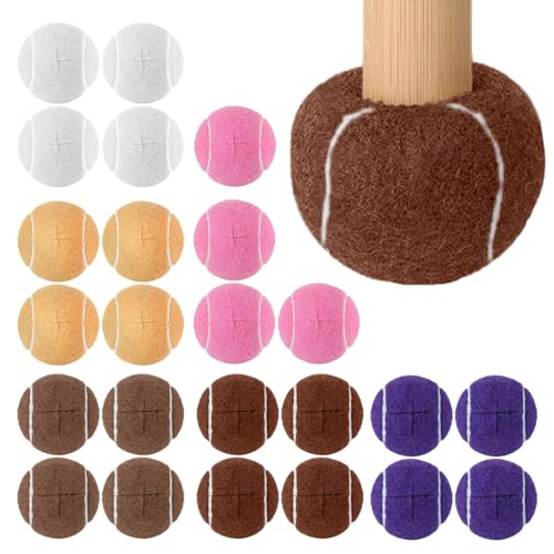 4 Stück Walker Tennisbälle 6.5 cm, vorgeschnittene Tennisbälle für Geher, universelle vorgeschnittene Gleitbälle, strapazierfähige Filz-Pads, Gleitbeläge für Möbelbeine und Bodenschutz (Weiß)