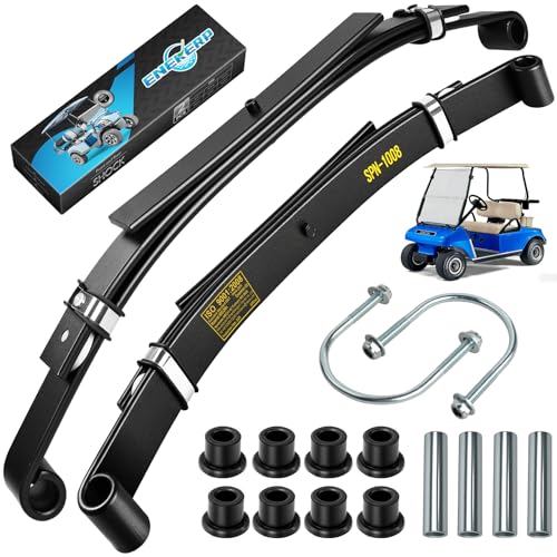 ENEKERP 3-Leaf Golf Cart Rear Spring Kit for Club Car DS 1981-Up Models, Heavy Duty Back Leaf Suspension Spring with Bushing, Sleeves and Ubolt, Replaces OEM #102006501 1014675 1011149 1012618