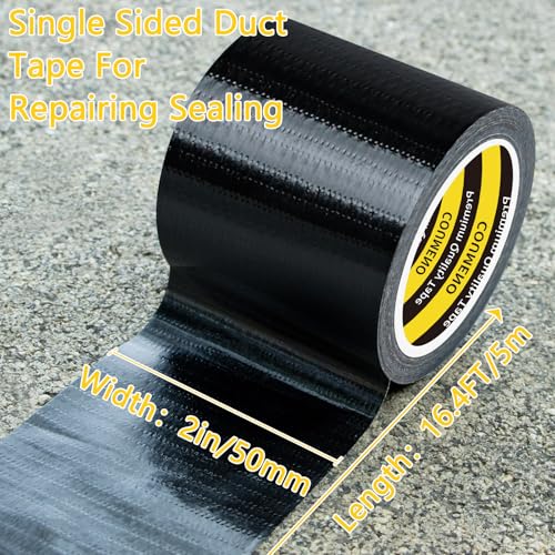Image of Strong Adhesive Cloth Weather Stripping Tape 2in x 16.4FT Black - Weather Sealing Strip for Sliding Windows /Doors, Draft Blocker & Insulation, Soundproof Dustproof Waterproof Windproof