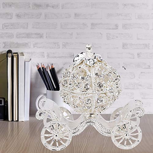 Voluxe Décoration artisanale, carrosse de citrouille vive, réaliste, en métal, boîte à bijoux pour chambre à coucher, salon