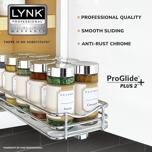 LYNK PROFESSIONAL® Pull Out Spice Rack Organizer for Inside Kitchen ...