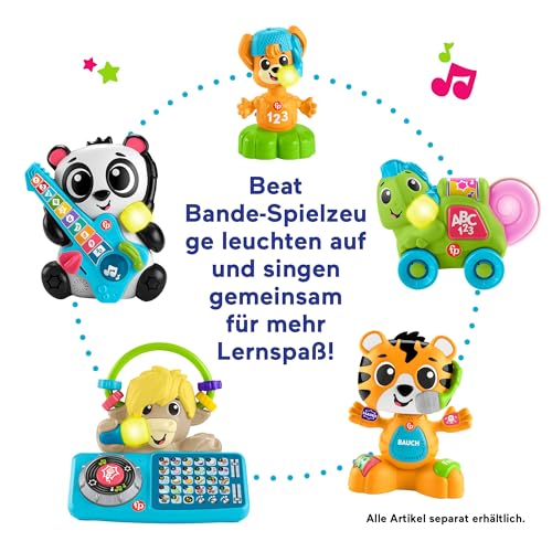 Fisher-Price Lernspielzeug für Babys und Kleinkinder, Beat Bande Lern & Tanz Tiger Justin mit Geräuschen und Lichtern für Kinder ab 9… – Ansicht 5