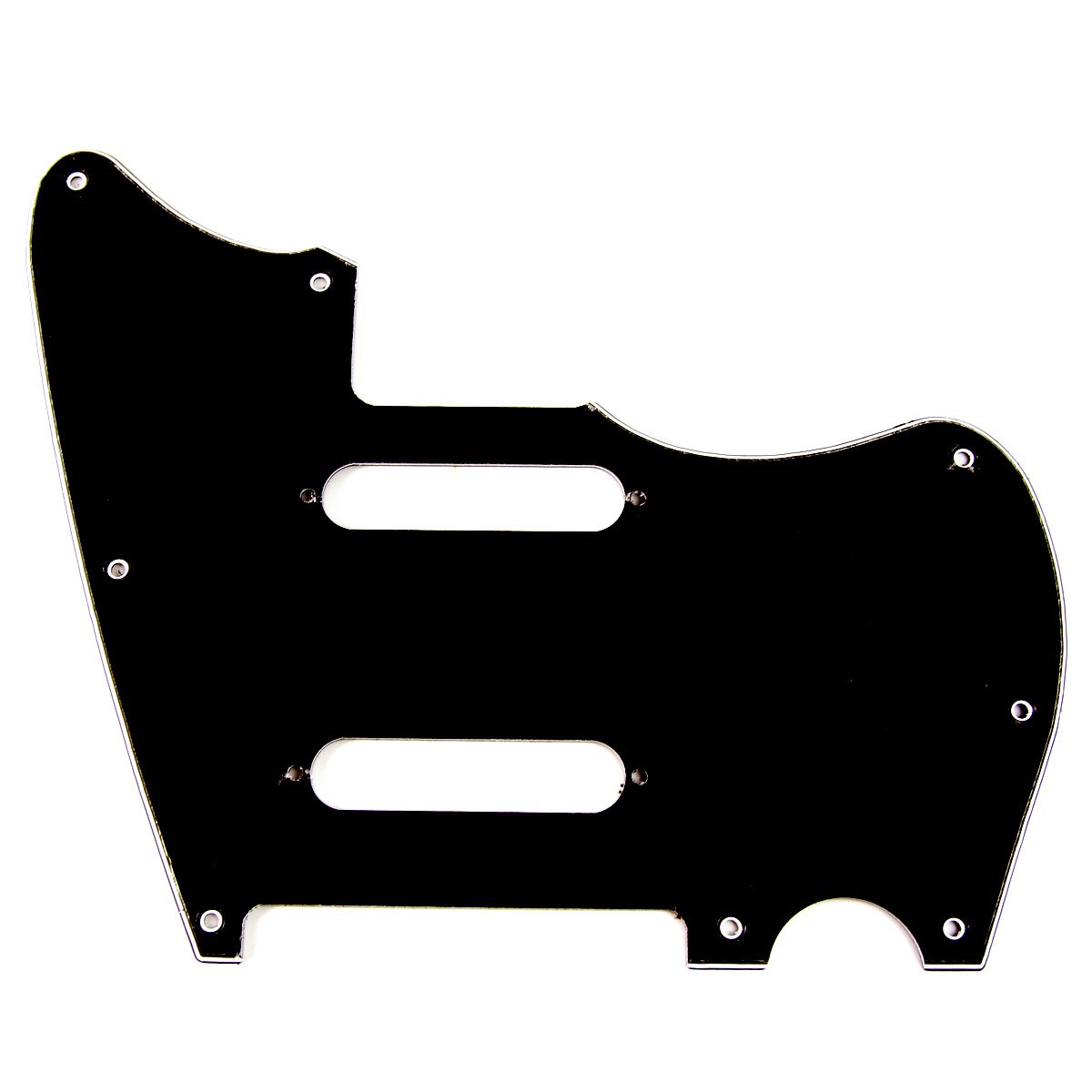 Jazzcaster/telemaster Hybrid Style Guitar Pickguard,2 pickup holes,3Ply Black
