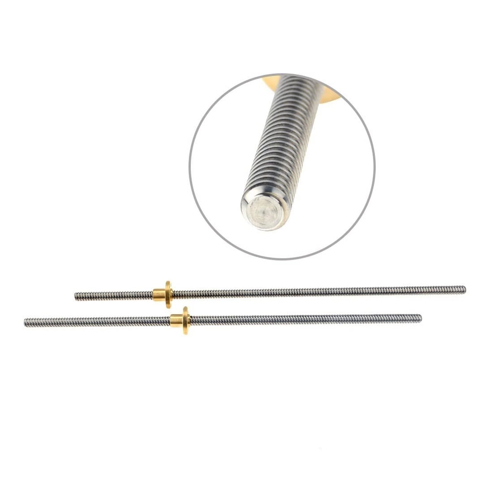 1 szt. Części do drukarek 3D Śruba pociągowa T6, skok 1 mm, długość 1 mm, śruby trapezowe ze stali nierdzewnej 100 mm-1000 mm z nakrętką miedzianą(1000mm)