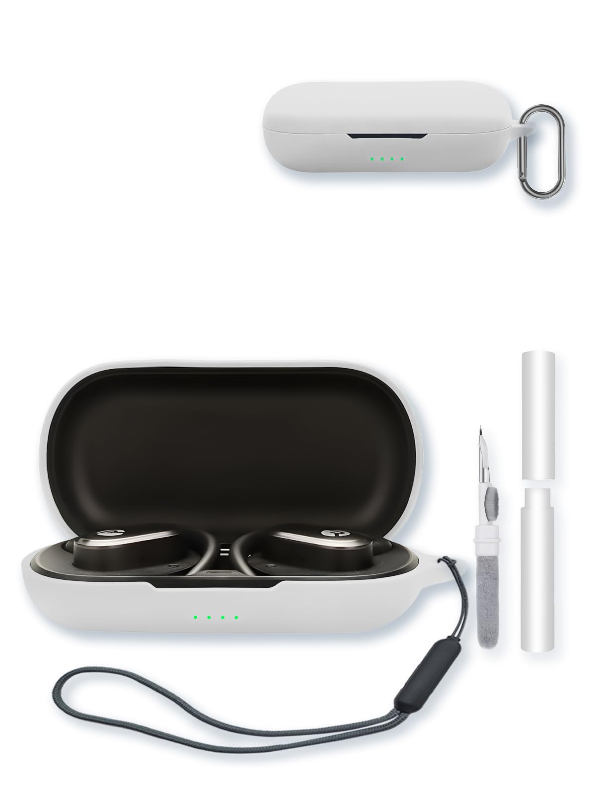 Case for Raycon Open Earbuds True Wireless Bluetooth Headphones,Soft Protective,BOVUGAC Silicone Case Cover with Keychain & Cleaning Kit & Lanyard for