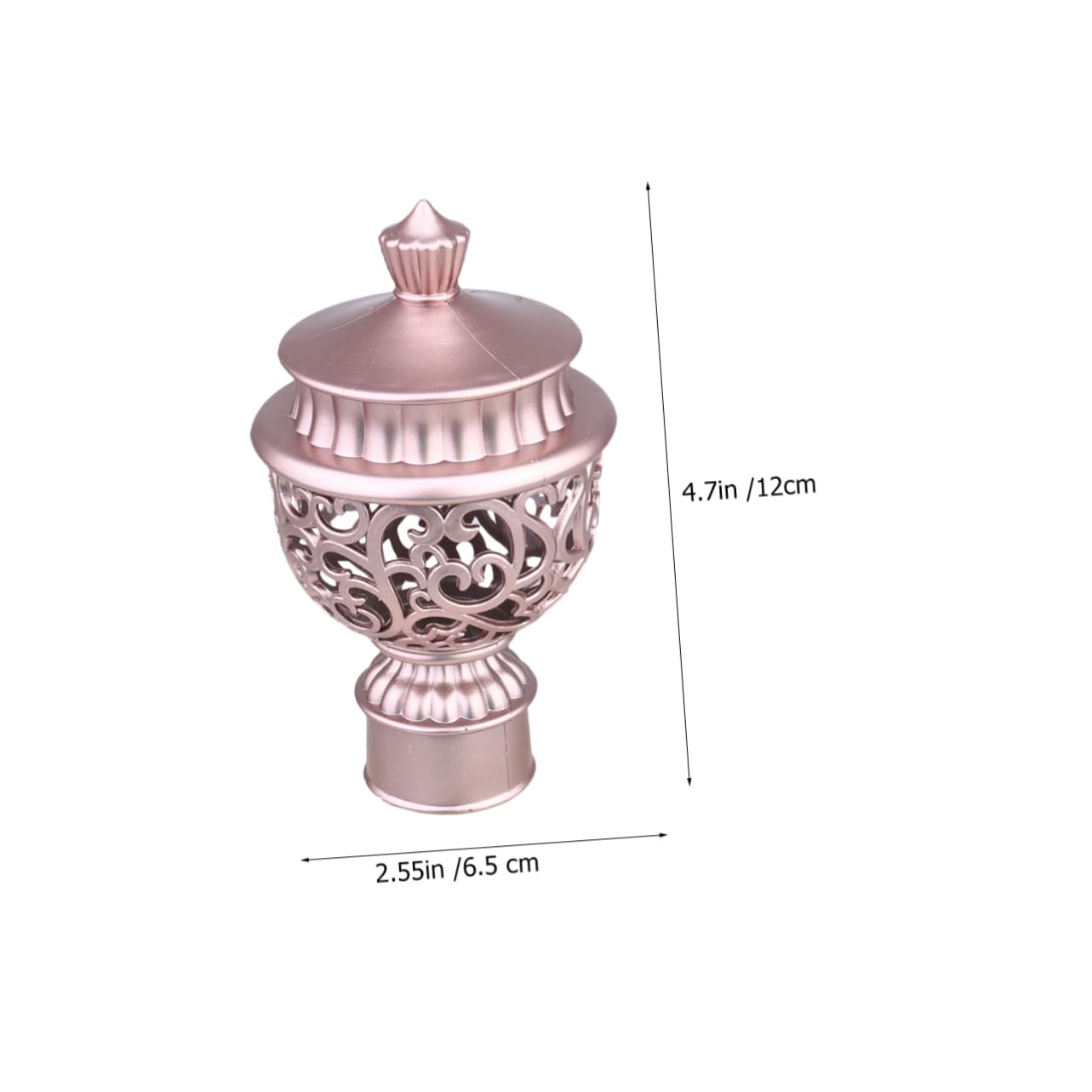OUNONA 6Pcs Rose Gold Decorative Curtain Rod End Caps Retro Finials for Hollow Curtain Rods Decor Accessories Easy Installation for Bedroom and More