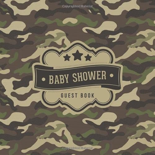 Baby Shower Guest Book: Camo Camouflage Pattern | + BONUS Gift Tracker Log | Keepsake Guestbook | Advice Wishes and Predictions