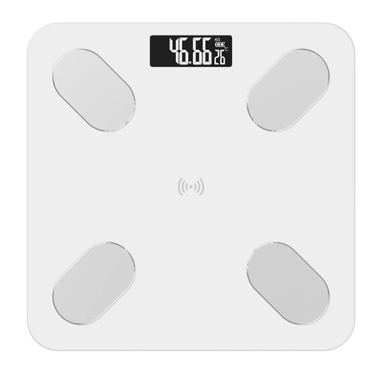 Balances Balance Numérique De Graisse Corporelle Balances Intelligentes Plancher Électronique LCD Balances Intelligentes Bluetooth Analyseur De Composition Corporelle(White Usb)
