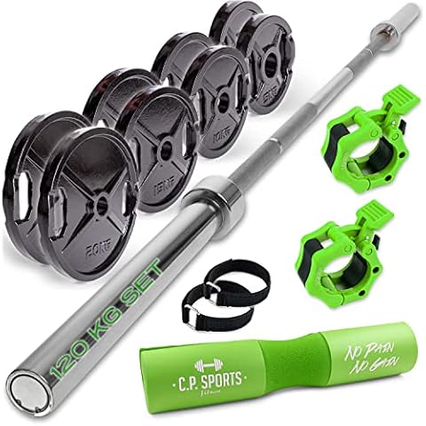 C.P.Sports 120kg Olympia Weightlifting Starter Set 50mm Cover
