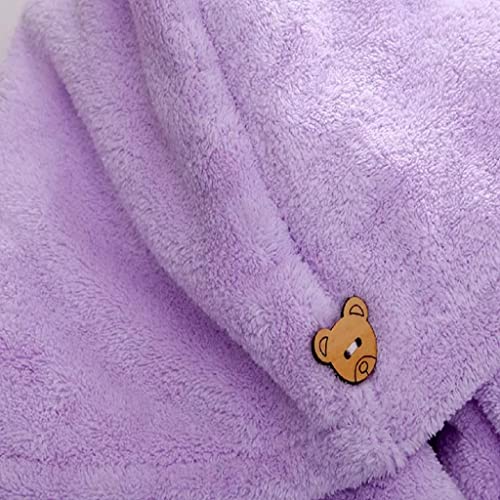 Image of Premium Microfiber Hair Wrap Towel 500 GSM - Ultra Soft, Quick Dry, Super Absorbent, Lint-Free, Perfect for Women & Girls, Hair Drying & Spa Use (Grey Panda) (Purple)