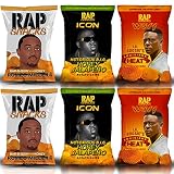 Rap Snacks Flavored Potato Chips and Popcorn Featuring Hip-Hop Stars (Pack of 6) (Romeo, BIG, Boosie Variety)