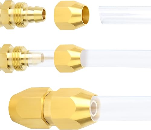 Miniatura 6 de GASHER 10 piezas de accesorios de repuesto neumáticos de latón, empalmador de manguera reutilizable, accesorio de reparación de 38 pulgadas de púa x