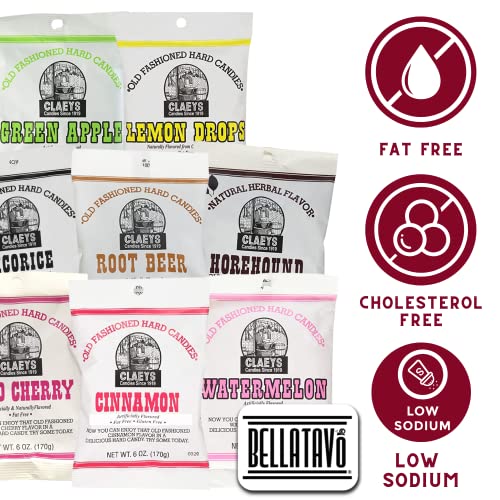 Ultimate Hard Candy Assortment Bundle. Includes Eight-6 Oz Bags Of Claeys Old Fashioned Hard Candy. One Bag Each Of Eight Different Flavors Of Claeys Candy! Comes With A Bellatavo Fridge Magnet! #TOP1