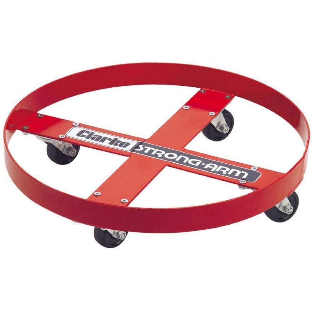 Clarke International Red Clarke Oil Drum Dolly For Garage Workshops