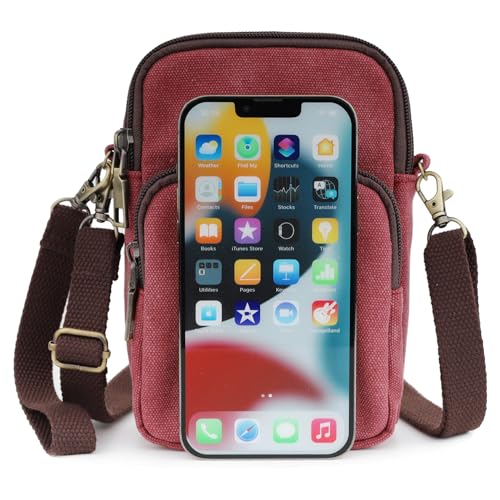 SILKAREA Women Canvas Cell Phone Purse Crossbody Bag Embroidered Small Shoulder Bags Handbags Credit Card Wallet Pouch2
