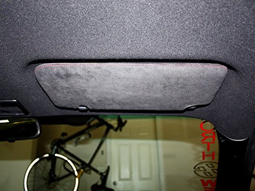 RedlineGoods Sun Visor Covers Compatible with Scion FR-S 2012-16. Tailor Made - not Universal. Genuine top-Grade Italian Black Suede (Alcantara) with Silver Thread