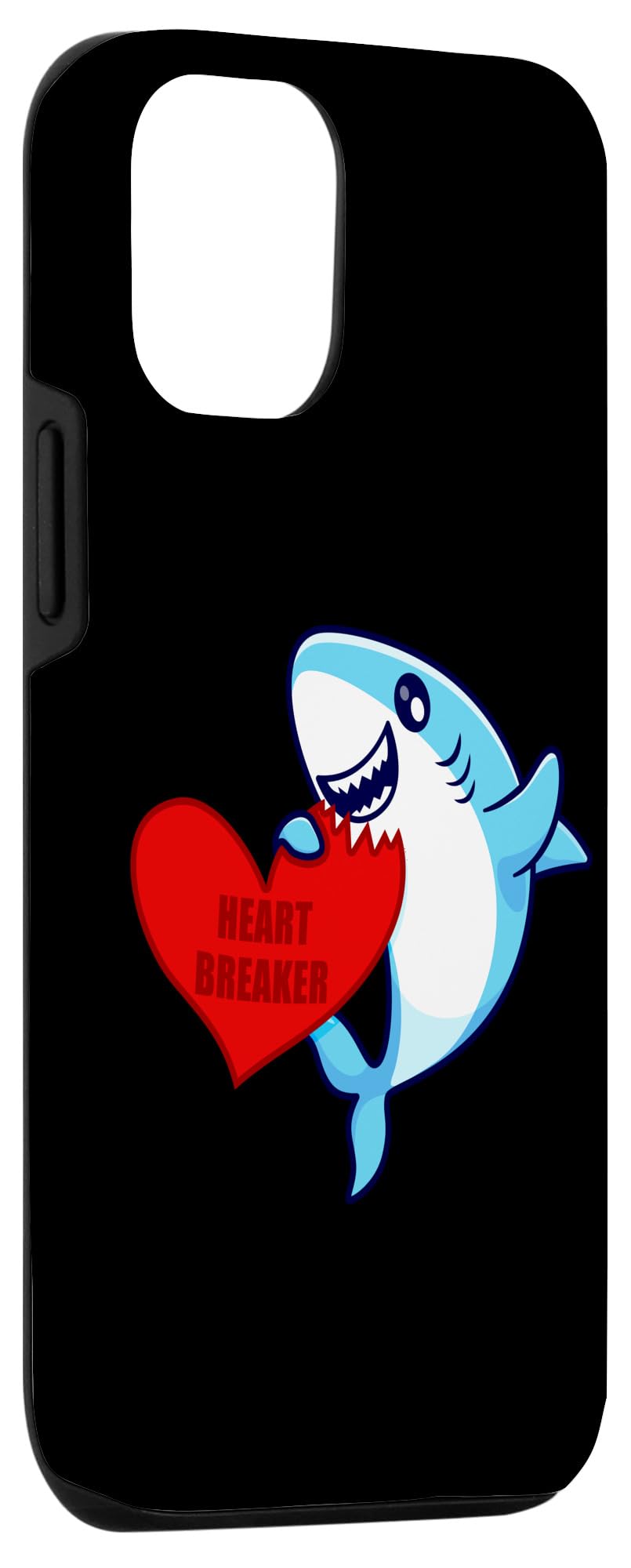 iPhone 14 Heartbreaker Valentine's Day Funny Shark Eating A Red Heart Case - Image 3