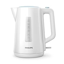 Philips Bollitore Elettrico – 1,7 L, Coperchio a Molla, Spia Luminosa, Base Girevole, Bianco (HD9318, 00)