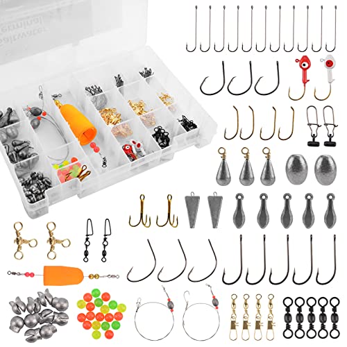 Image of MadBite Professional Freshwater Terminal Tackle Kits, 181 /214pcs Fishing Tackle with Tackle Box