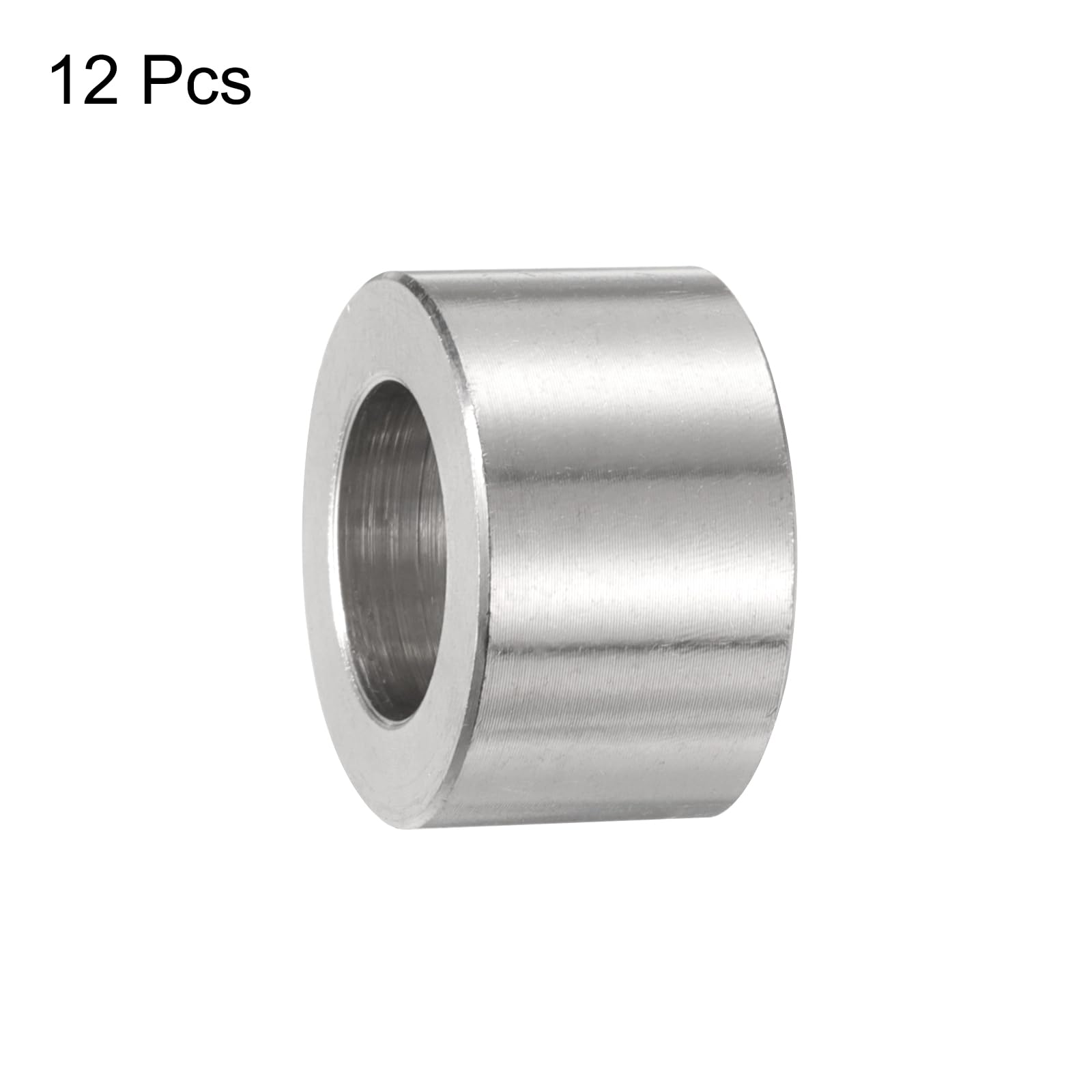 QUARKZMAN 12 stuks roestvrijstalen afstandhouders 12 mm boring x 20 mm buitendiameter x 12 mm lengte schroefbussen Blanko-finish ronde metalen afstandhouders voor M12 schroeven en staven