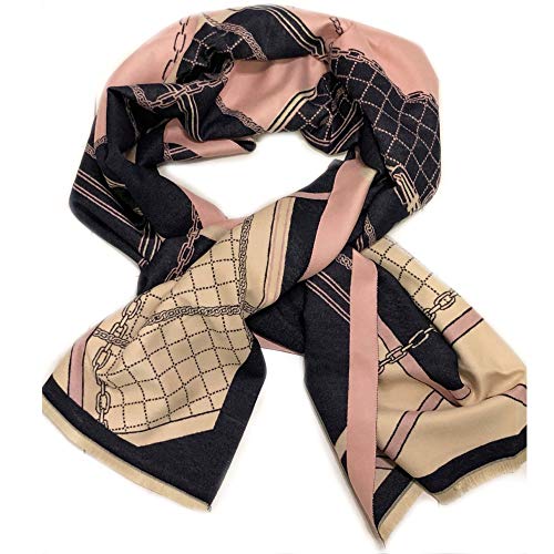 BrillaBenny Écharpe Étole Pashmina à pois noir et blanc Écharpe/Scarf Dots Polka Woman Black & White Cover