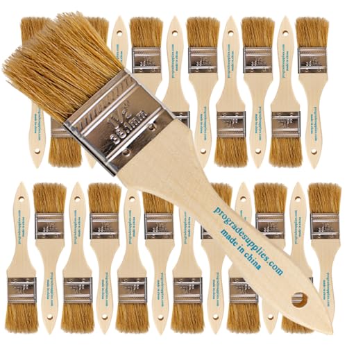 Pro Grade - Chip Paint Brushes - 24 Ea 1.5 Inch Chip Paint Brush Light Brown