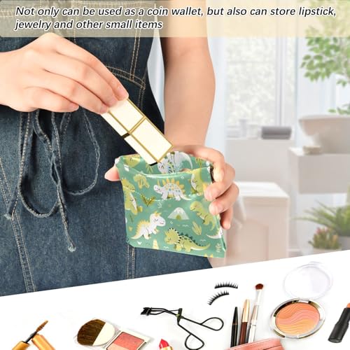 Cute Dinosaur Coin Purse Leather Pouch Change Purse, Squeeze Coin Pouch for Cards, Keys & Lipsticks, Unisex 6