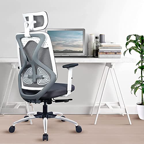 Image of Green Soul Zodiac Pro Office Chair(White & Grey) Jupiter High-Back Mesh Ergonomic Chair (Black Grey)