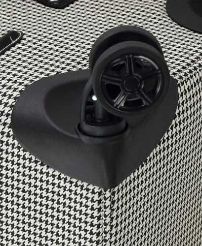LONDON FOG Cambridge 20" Expandable Spinner Carry-on, Black White Houndstooth, 20 inch4